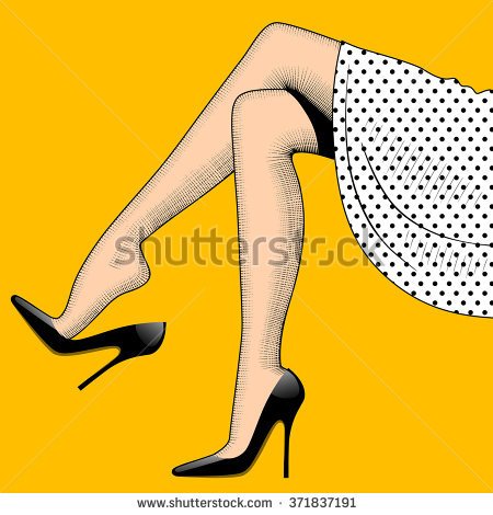 http://thumb7.shutterstock.com/display_pic_with_logo/87611/371837191/stock-vector-vintage-drawing-of-beautiful-woman-legs-in-high-heeled-black-shoes-and-white-skirt-on-yellow-371837191.jpg